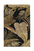 8' X 11' Black Beige And Brown Wool Botanical Leaves Hand Tufted Area Rug