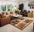 8' X 11' Ivory Green And Brown Wool Tropical Botanical Hand Tufted Area Rug