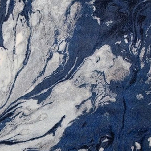 9' X 13' Blue Gray And Ivory Abstract Area Rug