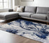 9' X 13' Blue Gray And Ivory Abstract Area Rug