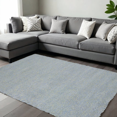 9' X 13' Blue Hand Woven Area Rug
