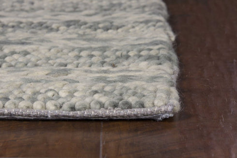 9' X 13' Wool Striped Hand Woven Area Rug