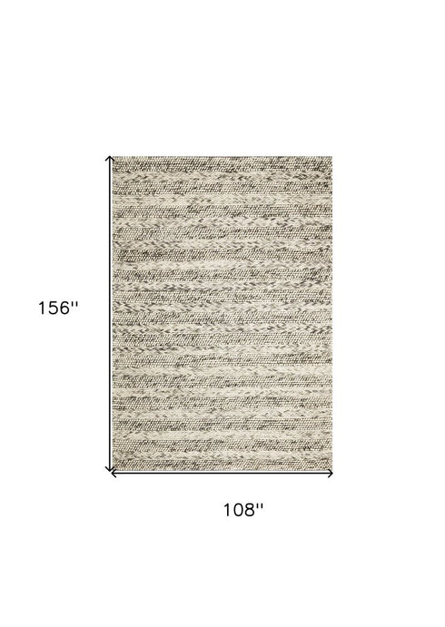 9' X 13' Wool Striped Hand Woven Area Rug