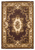 5' X 8' Plum And Ivory Floral Medallion Area Rug