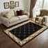 5' X 8' Brown Black And Ivory Floral Vines Area Rug