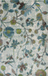 8' X 11' Teal Blue White And Green Floral Vines Area Rug