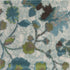 8' X 11' Teal Blue White And Green Floral Vines Area Rug