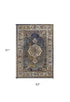 5' X 8' Navy Blue Gold And Ivory Medallion Area Rug
