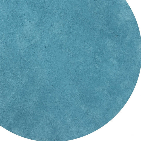 Round Polyester Highlighter Blue Area Rug