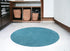 Round Polyester Highlighter Blue Area Rug