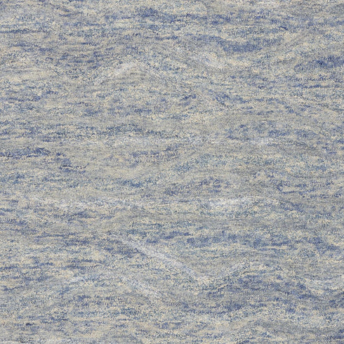 Wool and Viscose Ocean Blue Area Rug