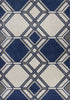 8' X 11' Blue Ivory And Gray Geometric Area Rug