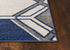 8' X 11' Blue Ivory And Gray Geometric Area Rug