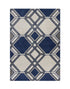8' X 11' Blue Ivory And Gray Geometric Area Rug