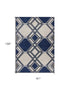 8' X 11' Blue Ivory And Gray Geometric Area Rug