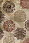 8' X 11' Sage Brown And Ivory Floral Medallion Area Rug