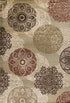 8' X 11' Sage Brown And Ivory Floral Medallion Area Rug