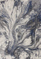6' X 9' Blue And Gray Abstract Area Rug