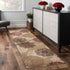 8' X 11' Sage Brown And Ivory Floral Medallion Area Rug