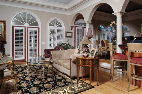 8' Black Ivory And Brown Floral Medallion Runner Rug