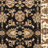 8' Black Ivory And Brown Floral Medallion Runner Rug