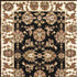 8' Black Ivory And Brown Floral Medallion Runner Rug