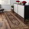 8' Red And Beige Floral Medallion Runner Rug