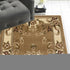 8' Beige Ivory And Brown Floral Medallion Runner Rug