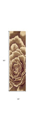8' Ivory Brown And Red Floral Area Rug