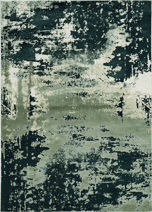 Polyester Silver Charcoal Area Rug