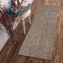 8' X 10' Beige And Brown Abstract Shag Hand Woven Area Rug