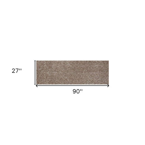 8' X 10' Beige And Brown Abstract Shag Hand Woven Area Rug