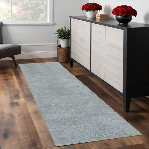 9' X 13' Blue Hand Woven Area Rug