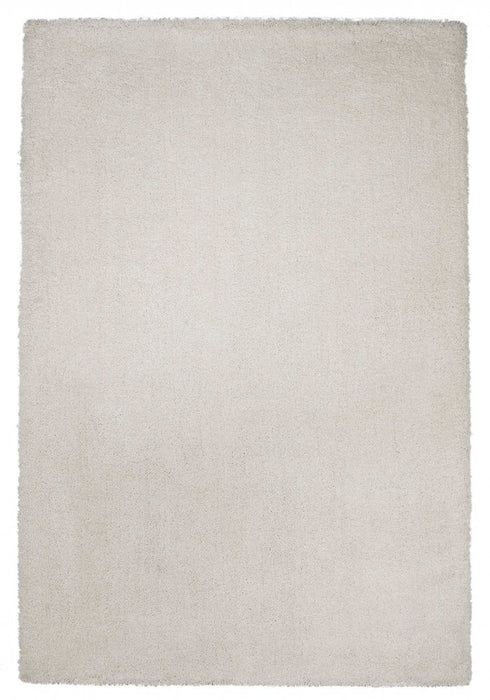 8' X 11' Ivory Shag Hand Woven Area Rug