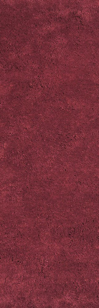 8' X 10' Red Shag Hand Woven Area Rug