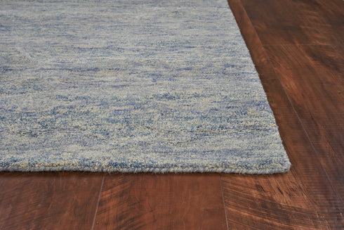 Wool and Viscose Ocean Blue Area Rug