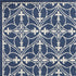 5' X 8' Blue And Ivory Floral Medallion Area Rug