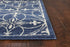 5' X 8' Blue And Ivory Floral Medallion Area Rug