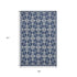 5' X 8' Blue And Ivory Floral Medallion Area Rug