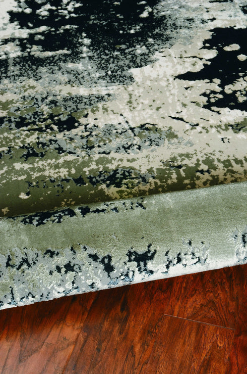 Polyester Silver Charcoal Area Rug