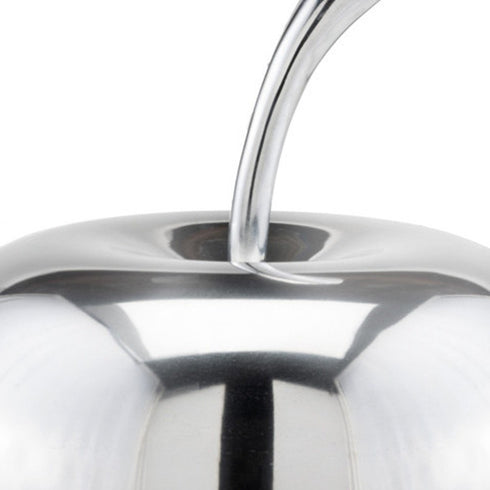 11" Silver Buffed Aluminum Decorative Apple Tabletop Sculpture