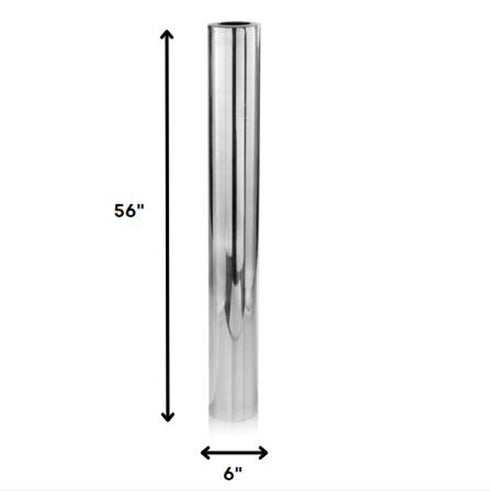 56" Silver Aluminum Cylinder Table Vase
