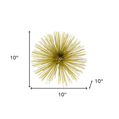8" Gold Metal Sea Urchin Spiky Sphere