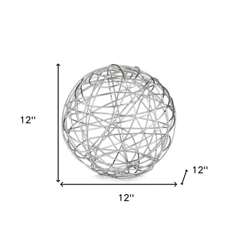 7" X 7" X 7" Silver Large Wire Sphere