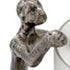 10" Silver And Glass Climbing Man Hurricane Candle Holder