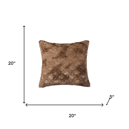 20" X 20" X 5" Acrylic Plush Polyester Polyfill Brown 2 Pack Pillow