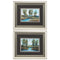 13" X 11" Brushed Silver Frame Stream Side (Set Of 2)