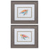 Set of Two Red and Blue Turtle Framed Wall Art