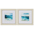 12" X 12" Champagne Gold Color Frame Ocean Break (Set Of 2)