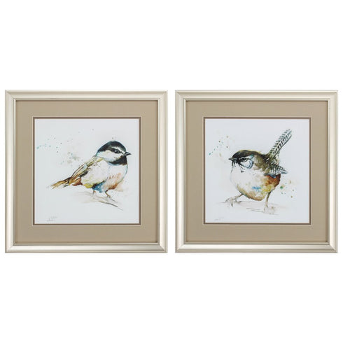 Set of Two 18" X 18" Champagne Framed Art Wall Decor